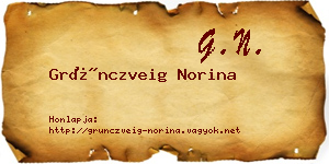 Grünczveig Norina névjegykártya